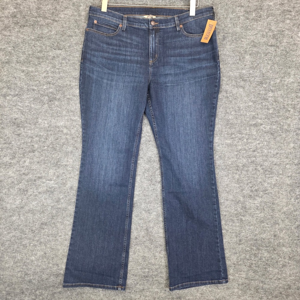 NEW Duluth Trading Jeans Womens 18X33 Plus Blue DuluthFlex Daily Denim Bootcut